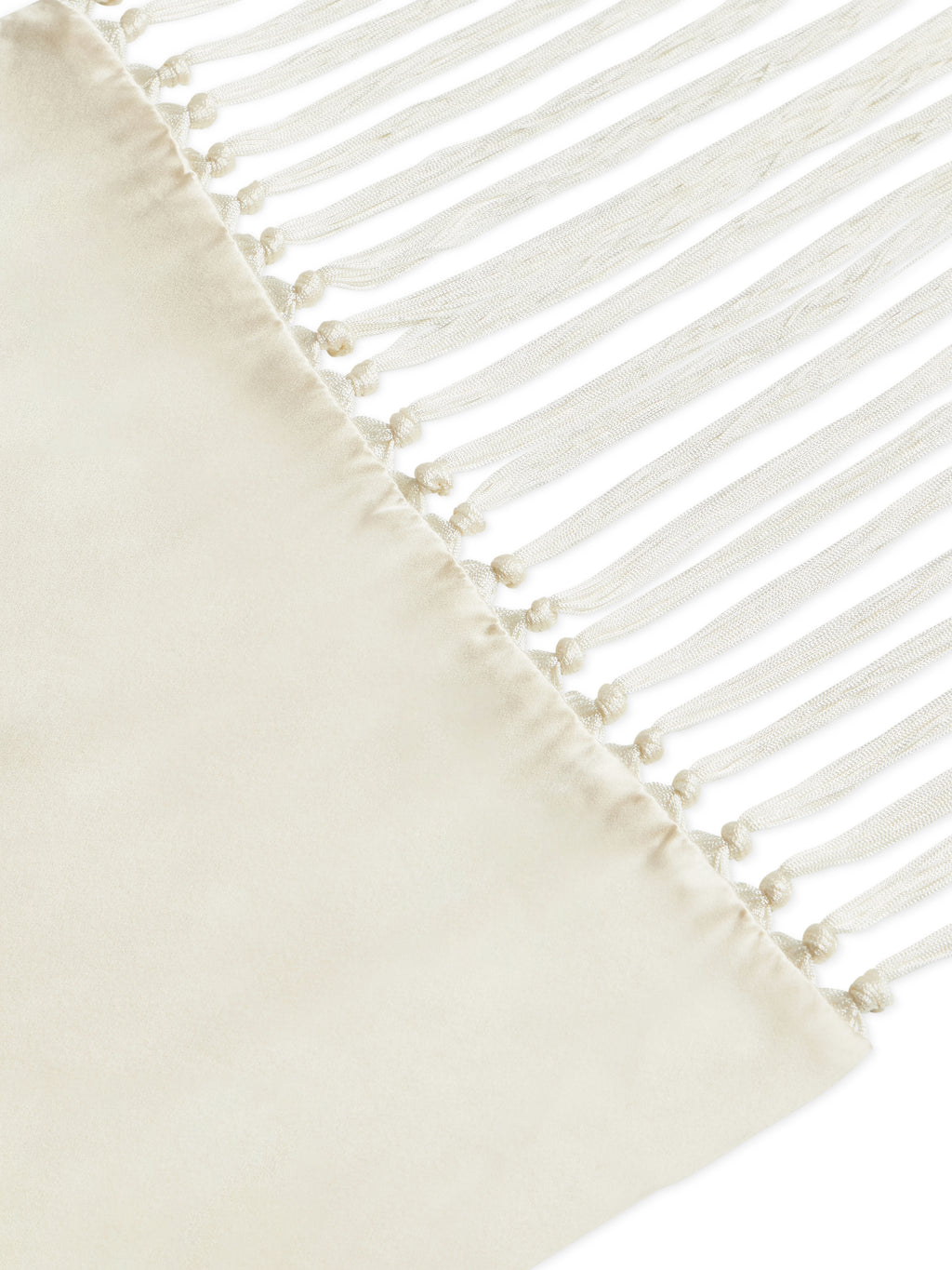 Champagne Silk Scarf With Fringes