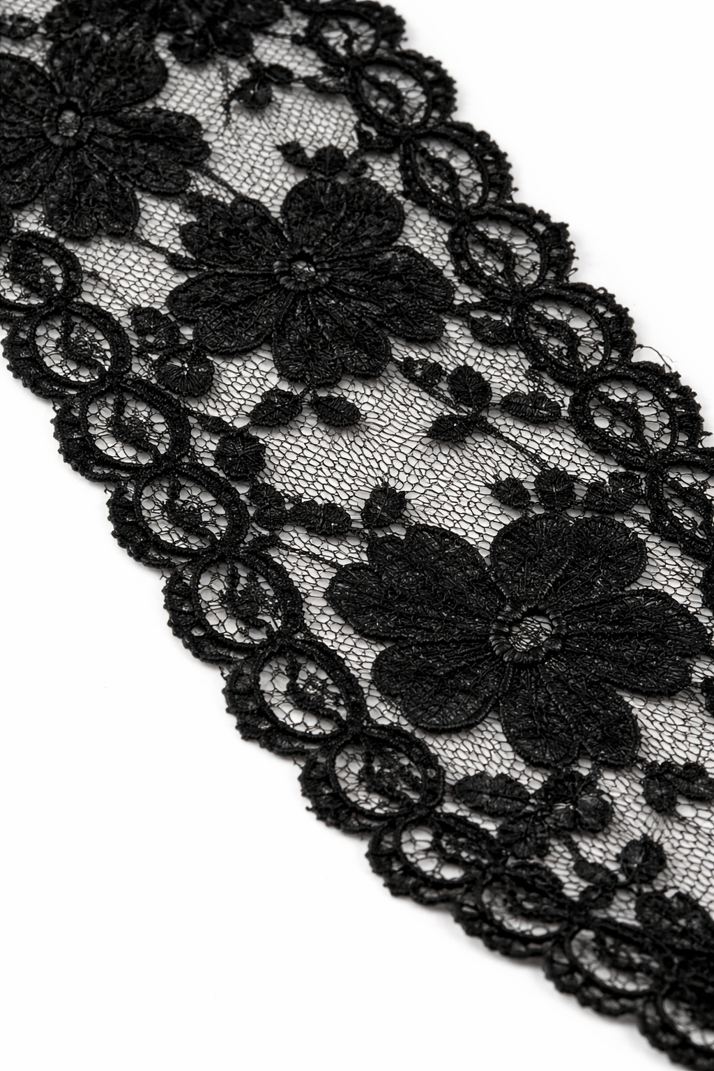 Lace Twilly Black Neck Scarf